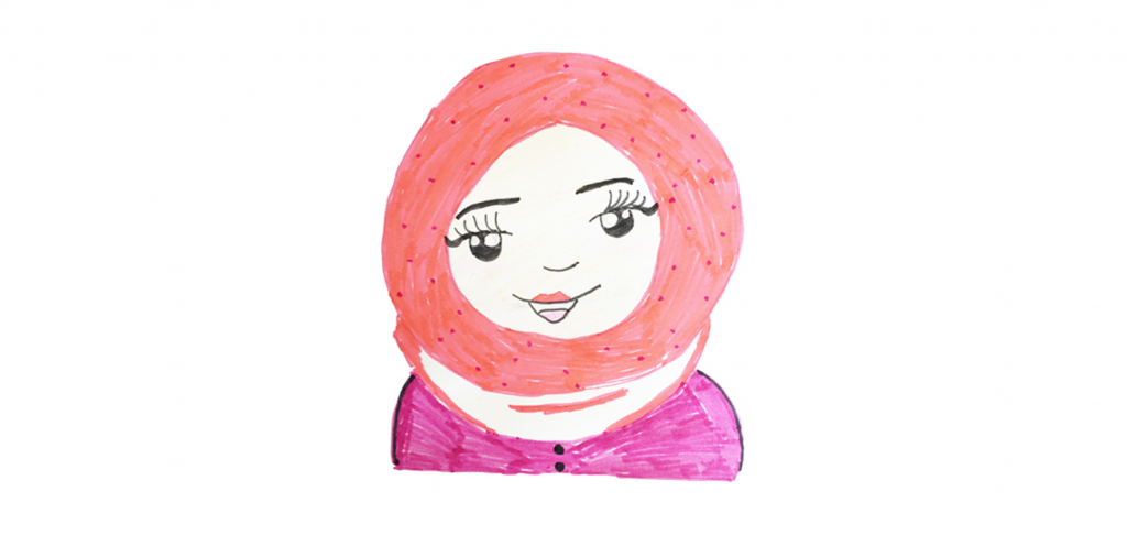Hijab emoji,  het resultaat van een workshop op een middelbare school in Amsterdam. <a href=