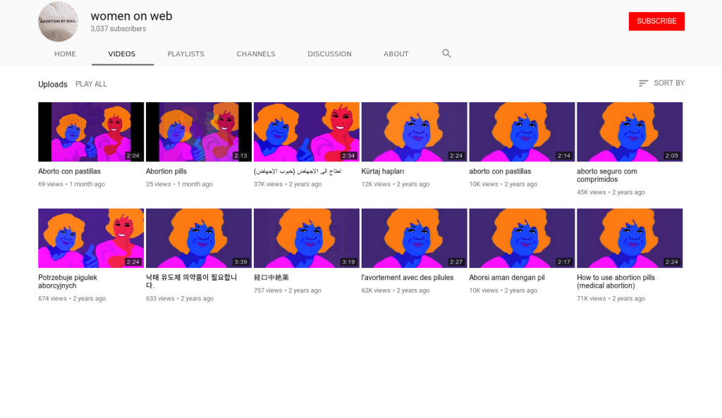 Screenshot: Women on Web op Youtube