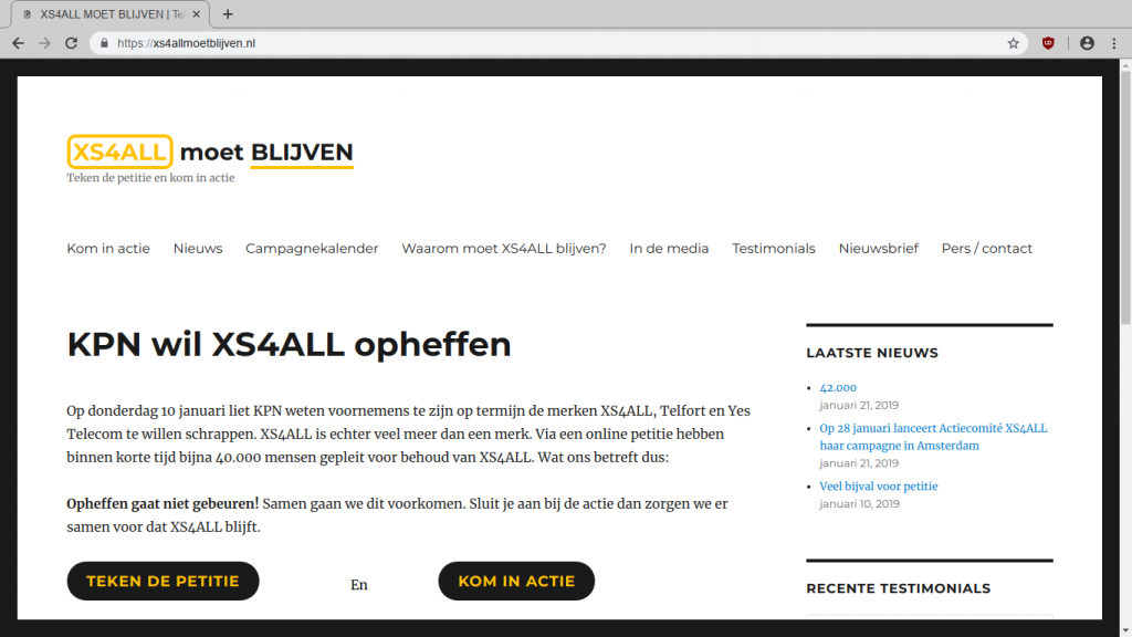 Screenshot van xs4allmoetblijven.nl