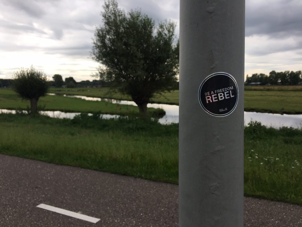 Donate now and receive a shiny Be A Rebel sticker set. 