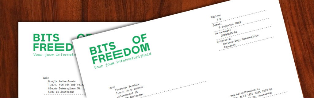 Twee schadeclaims: Google en Facebook