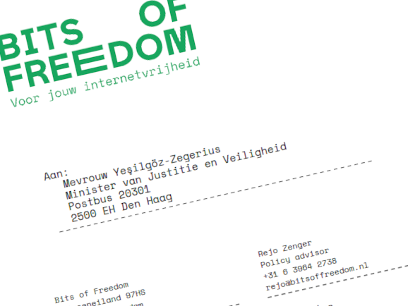 Screenshot van een deel van de brandbrief