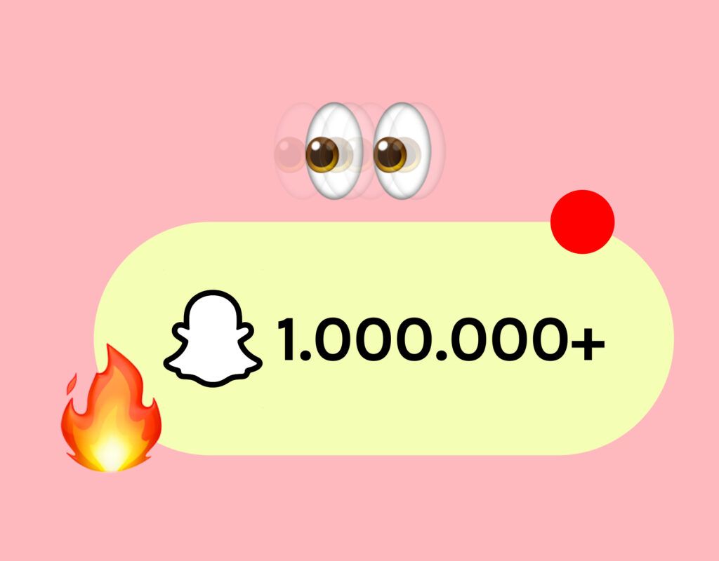 Pink background with snapchat logo and eyes